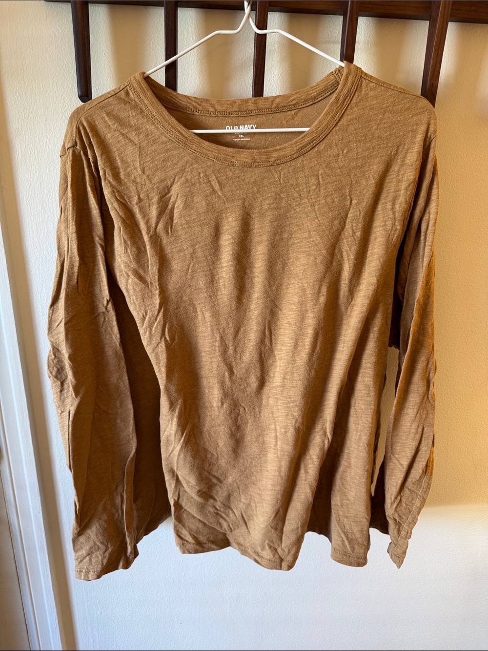 Old Navy Women’s Long-Sleeve Crewneck Tee Shirt - Camel or Tan